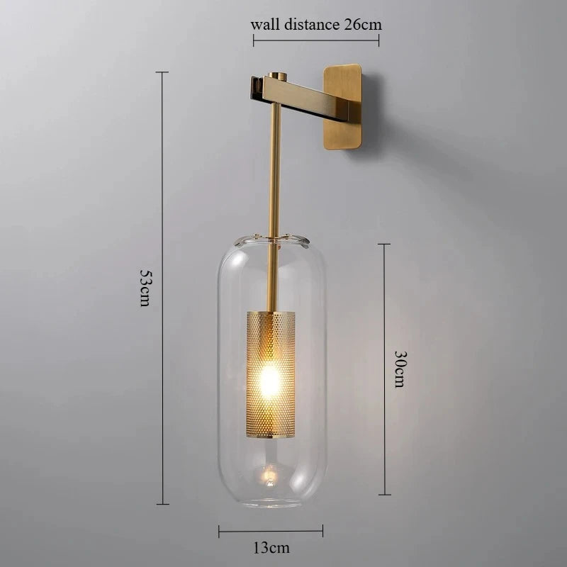 Applique industrielle en métal et verre vintage - Reflect