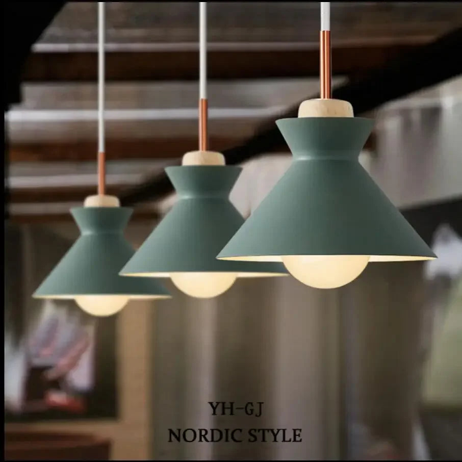 Lustre créatif en bois et fer forgé à une tête - Neutr