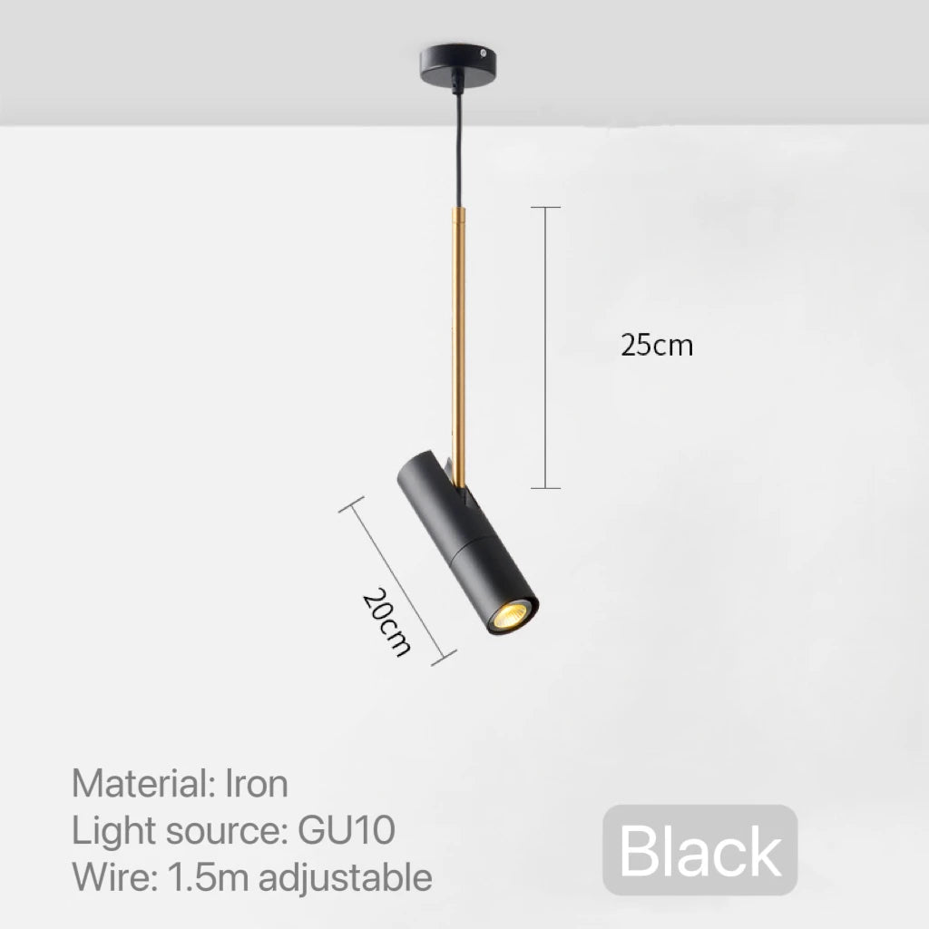 Suspension design spot orientable et tige dorée - Nova