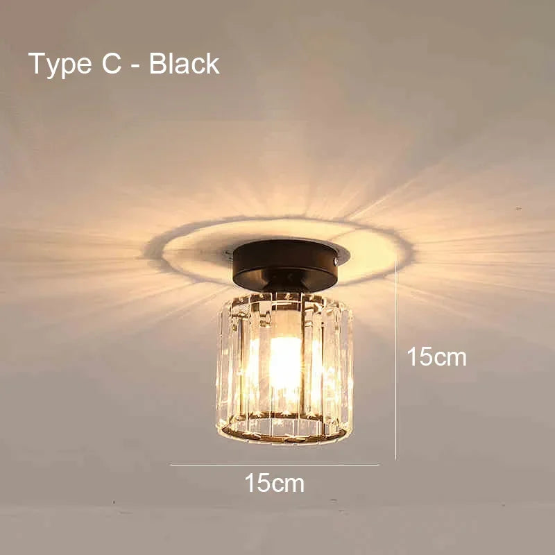 Plafonnier rond ou carré en cristal de verre - Ceilux