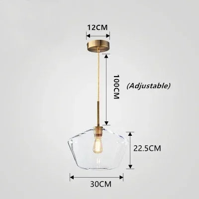 Suspension design à led en métal et verre - Plano