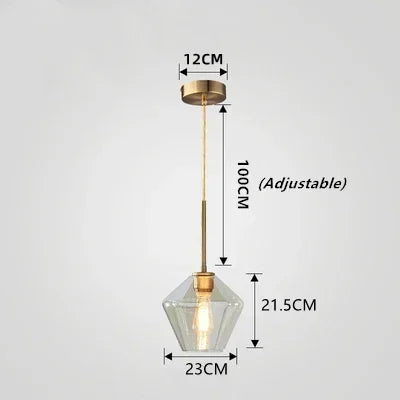 Suspension design à led en métal et verre - Plano