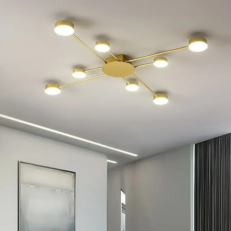 Plafonnier led design en métal avec plusieurs lampes rondes - Spotix