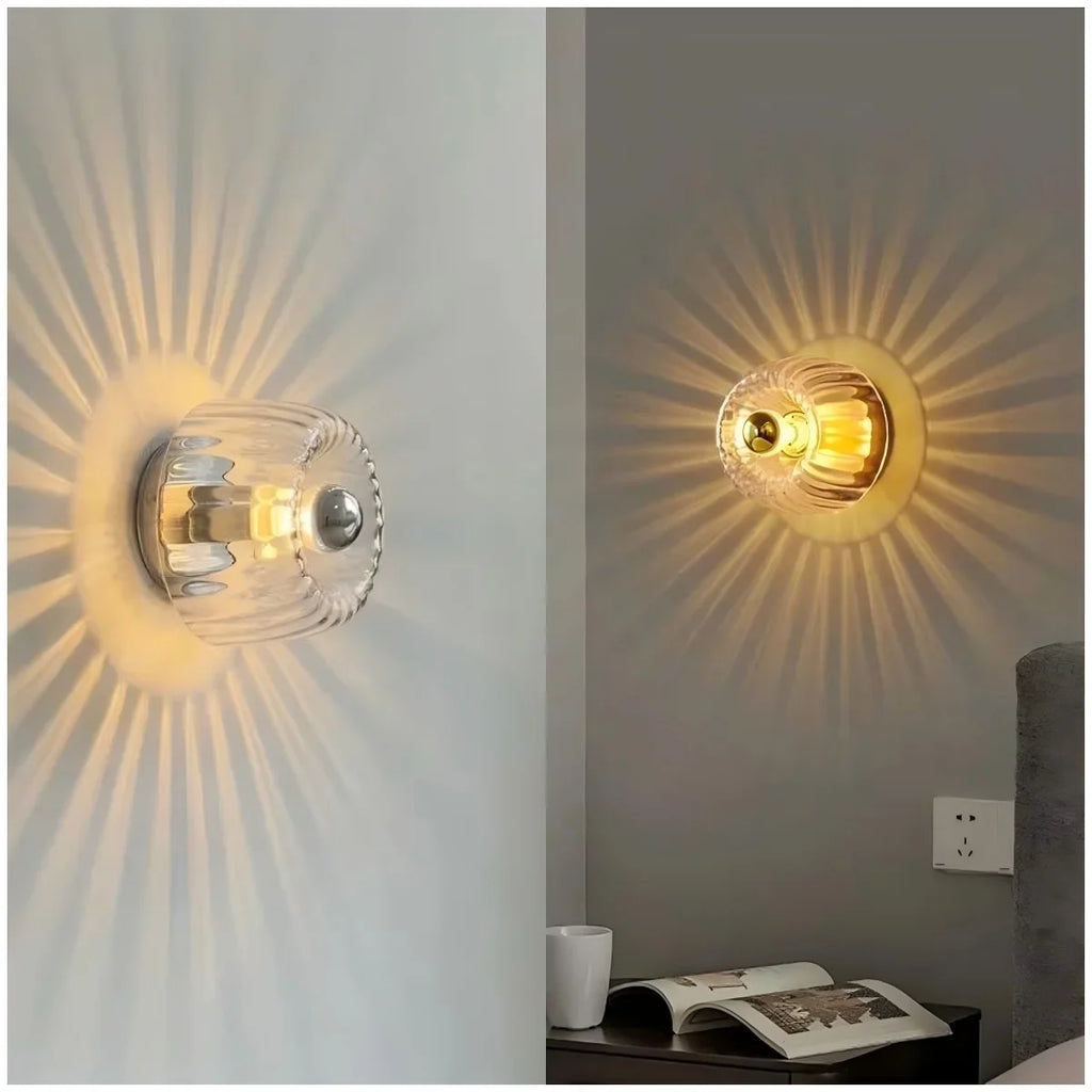 Applique murale en verre avec effet sur le mur - Lightix