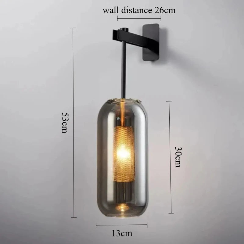 Applique industrielle en métal et verre vintage - Reflect