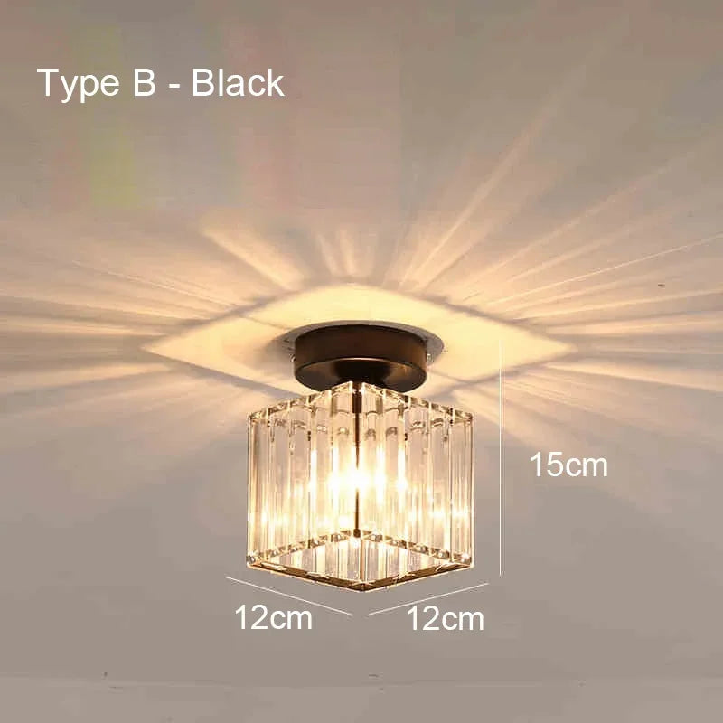 Plafonnier rond ou carré en cristal de verre - Ceilux