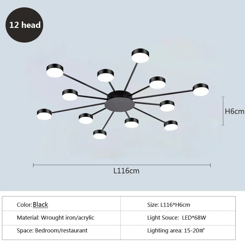 Plafonnier led design en métal avec plusieurs lampes rondes - Spotix