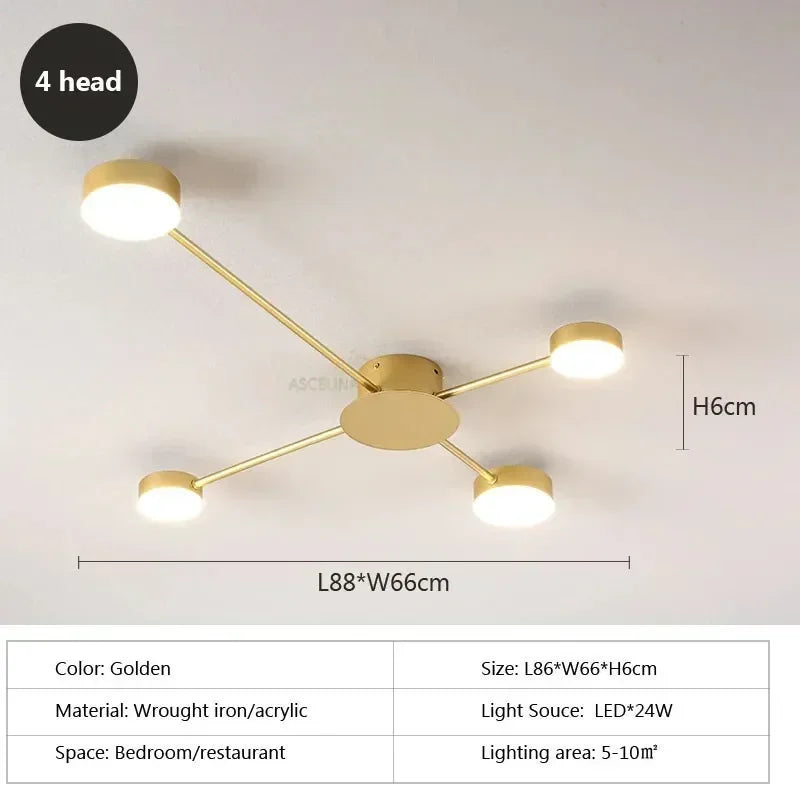 Plafonnier led design en métal avec plusieurs lampes rondes - Spotix