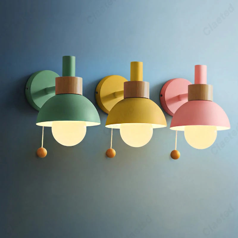Applique murale scandinave led en bois colorée - Prime