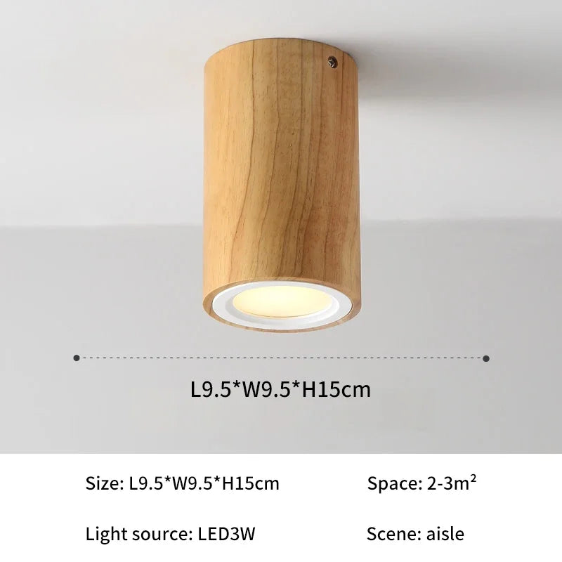 Plafonnier spot à led cube en bois - Orient