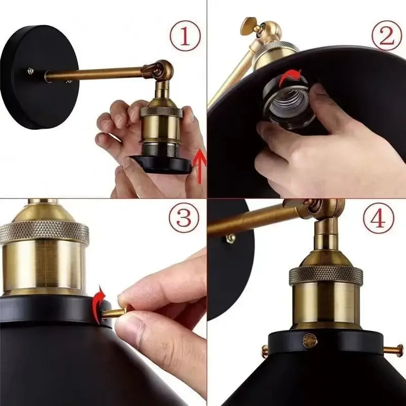 Applique murale style industriel en métal noir - Coast