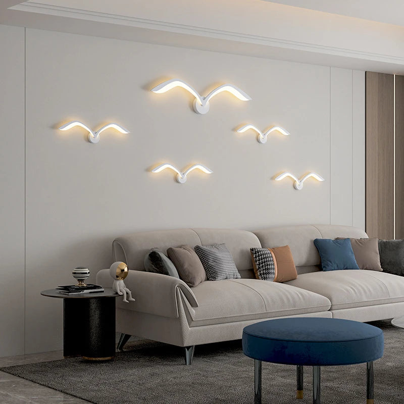 Applique murale led modernes en forme de mouette en acrylique - Rayza