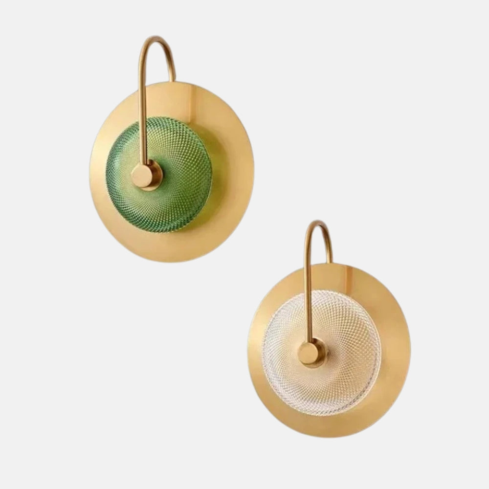 Applique murale design led ronde en métal doré - Logix