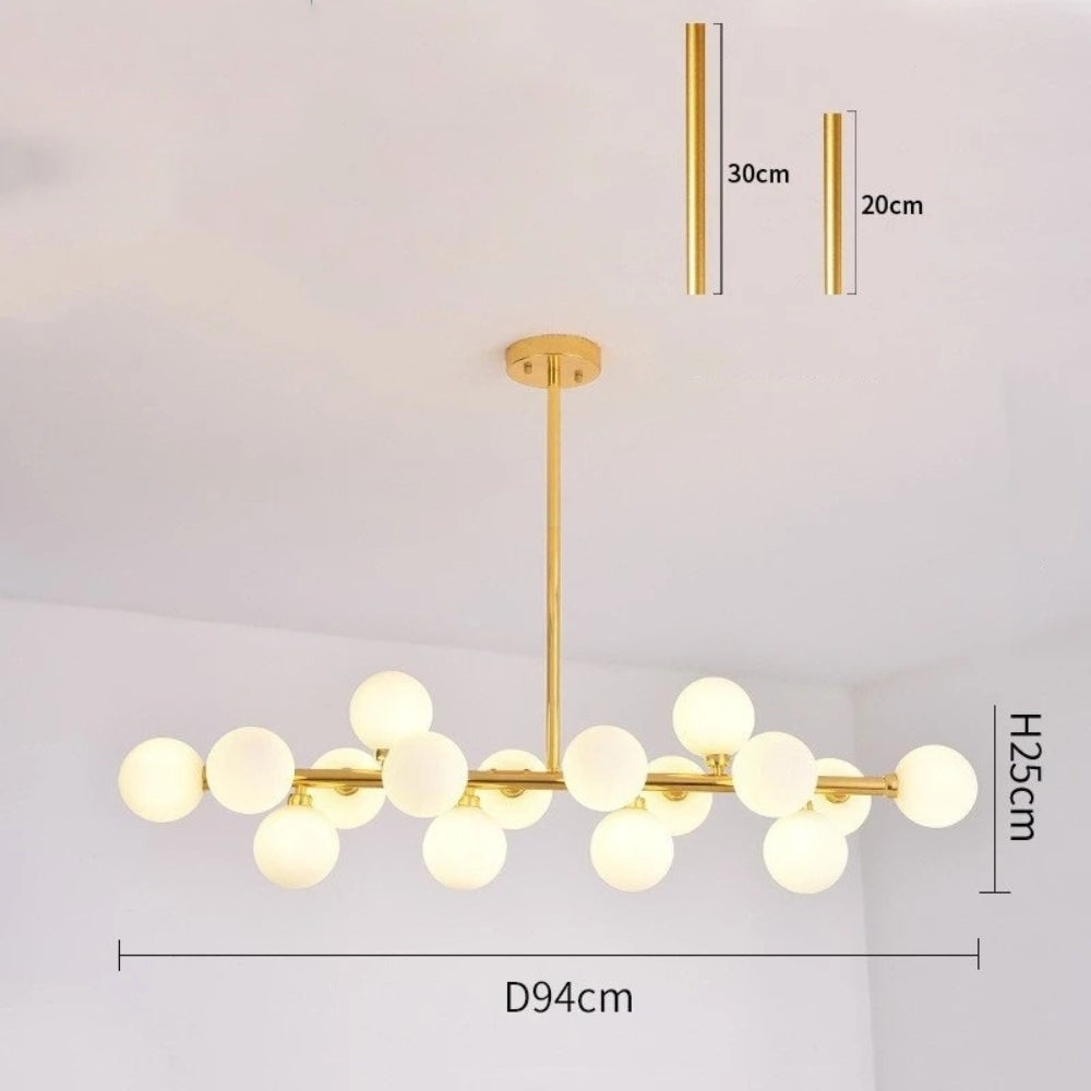 Lustre design à led en métal avec boules en verre - Illuxa
