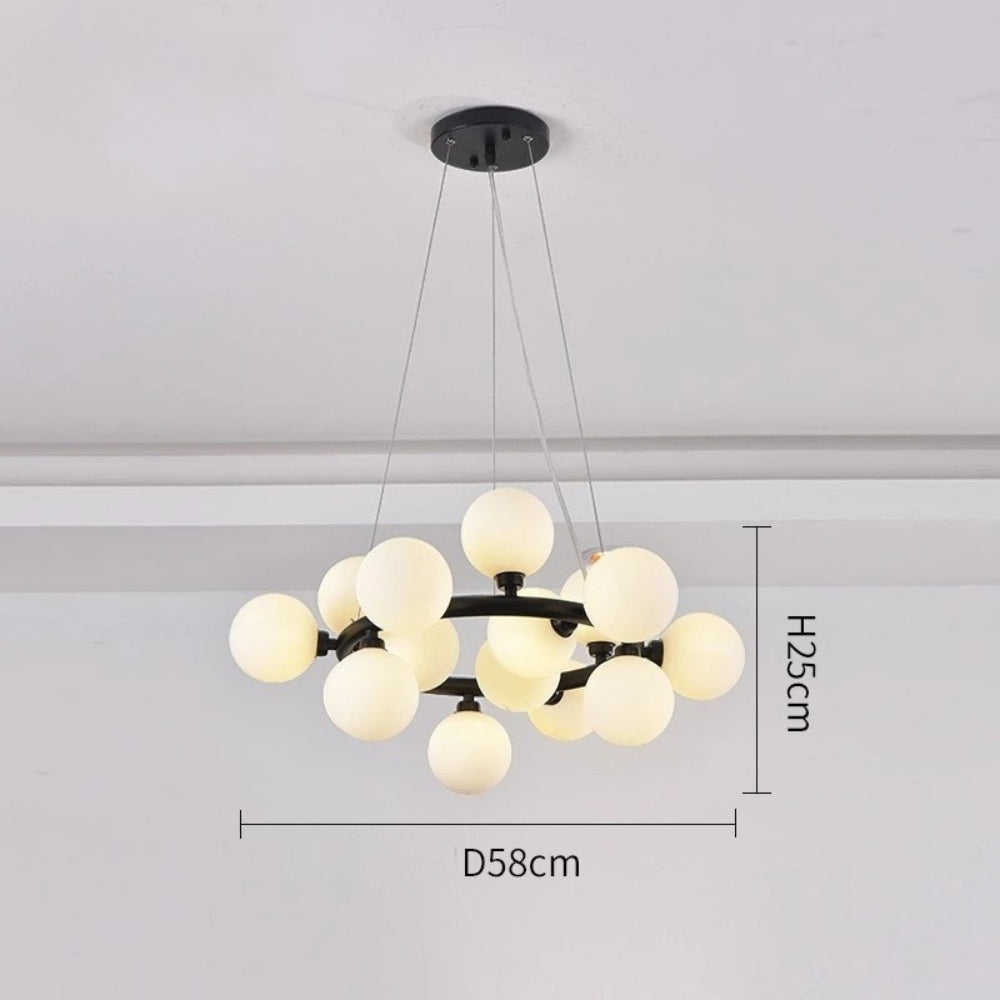 Lustre design à led en métal avec boules en verre - Illuxa
