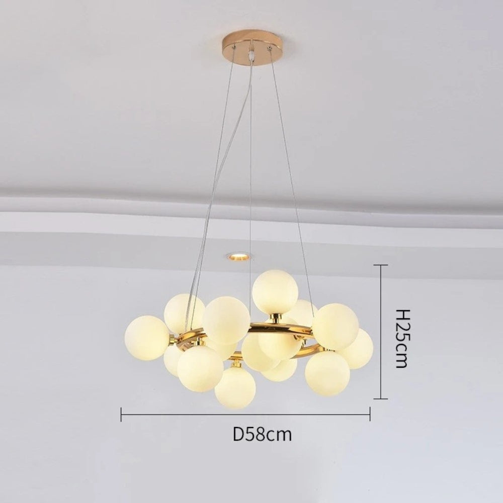 Lustre design à led en métal avec boules en verre - Illuxa