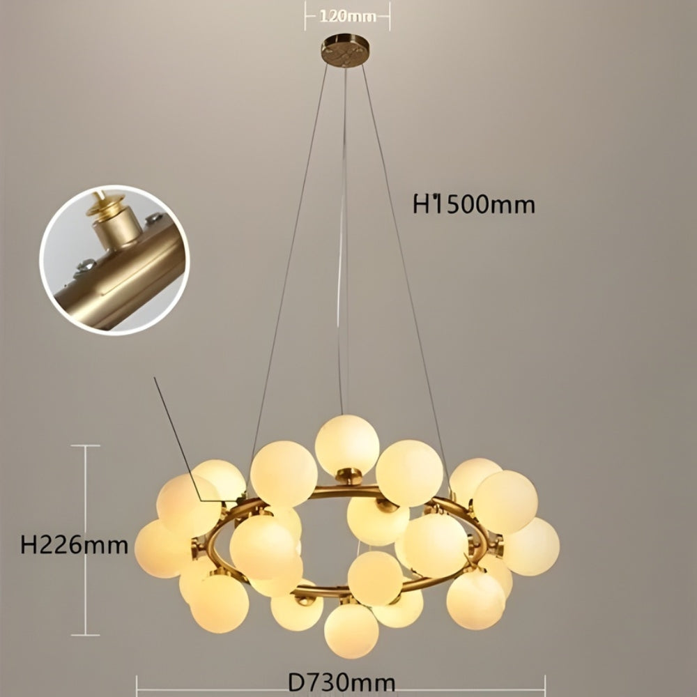 Lustre design à led en métal avec boules en verre - Illuxa