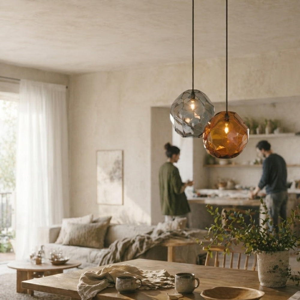 Suspension led design en verre de couleur - Glowix