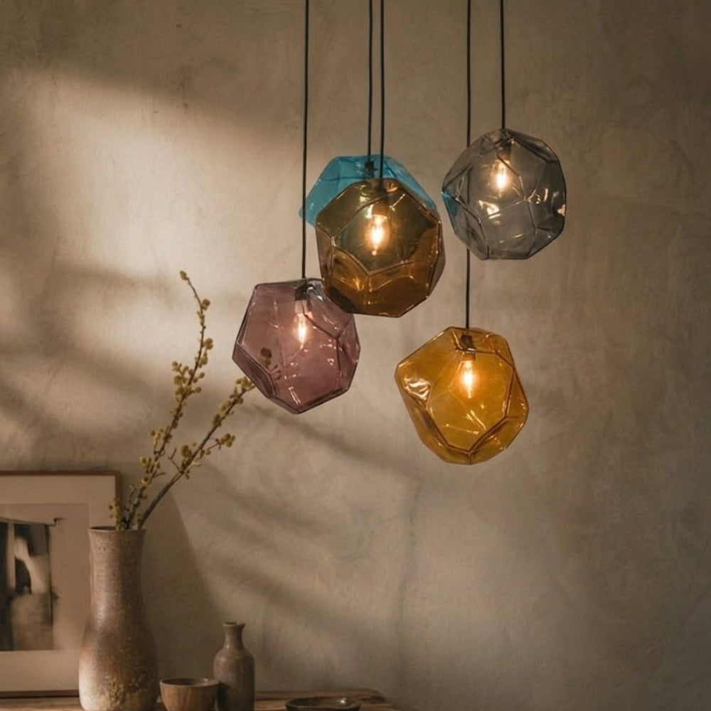 Suspension led design en verre de couleur - Glowix