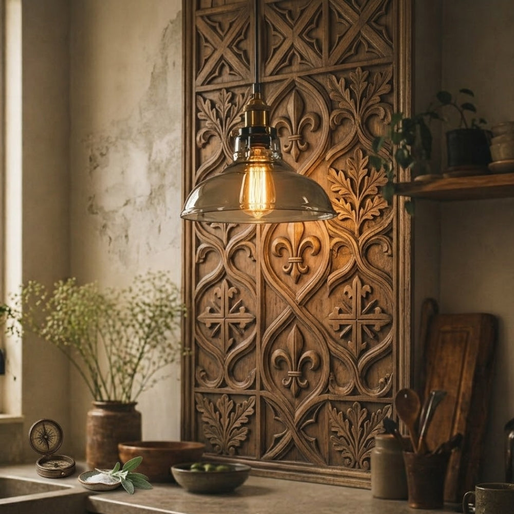 Suspension design en verre vintage retro - Flux