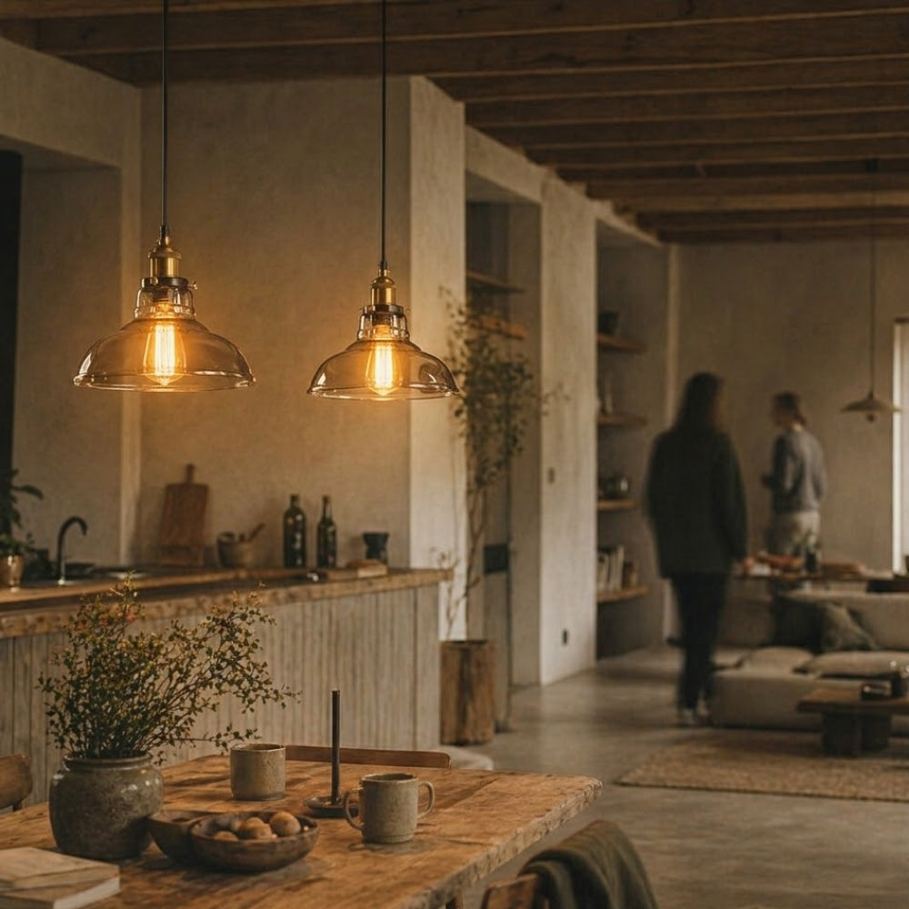 Suspension design en verre vintage retro - Flux