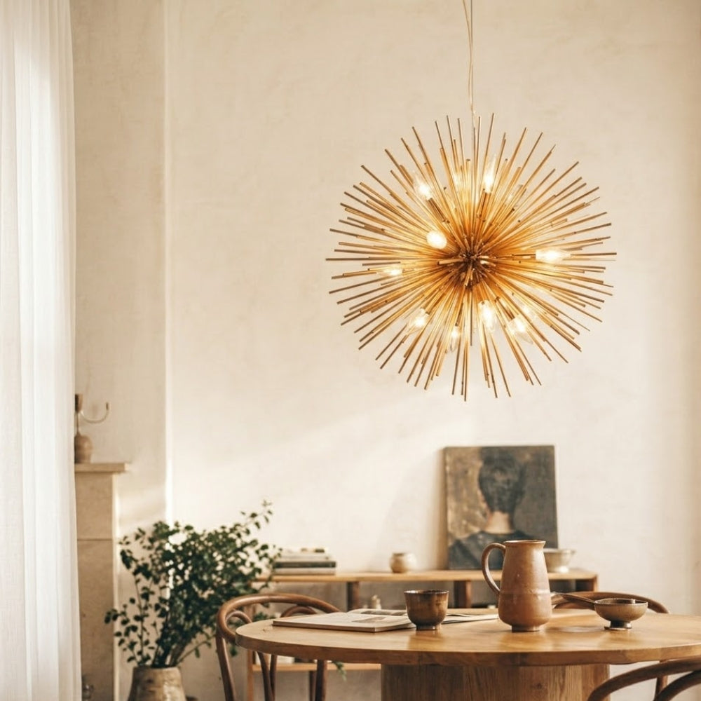Lustre design moderne en aluminium doré - Fixo