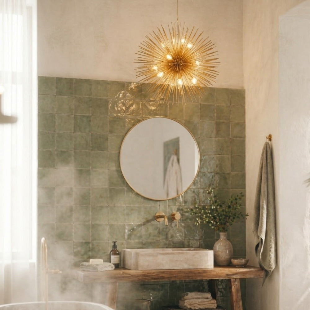 Lustre design moderne en aluminium doré - Fixo