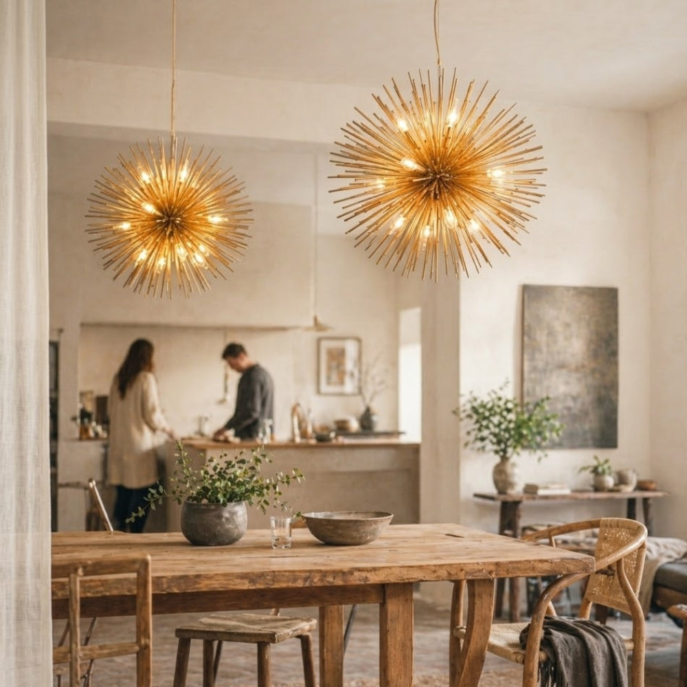 Lustre design moderne en aluminium doré - Fixo