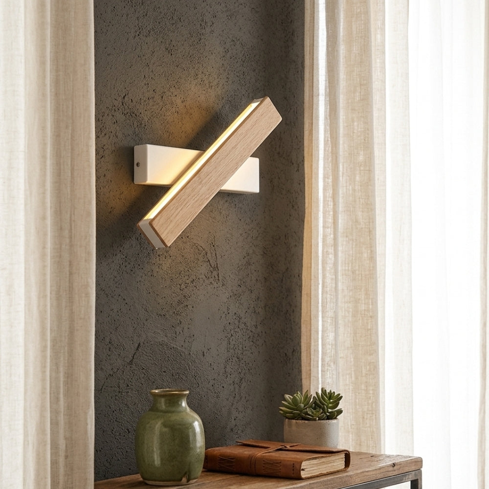 Applique murale rotative nordique en bois massif - Luxline