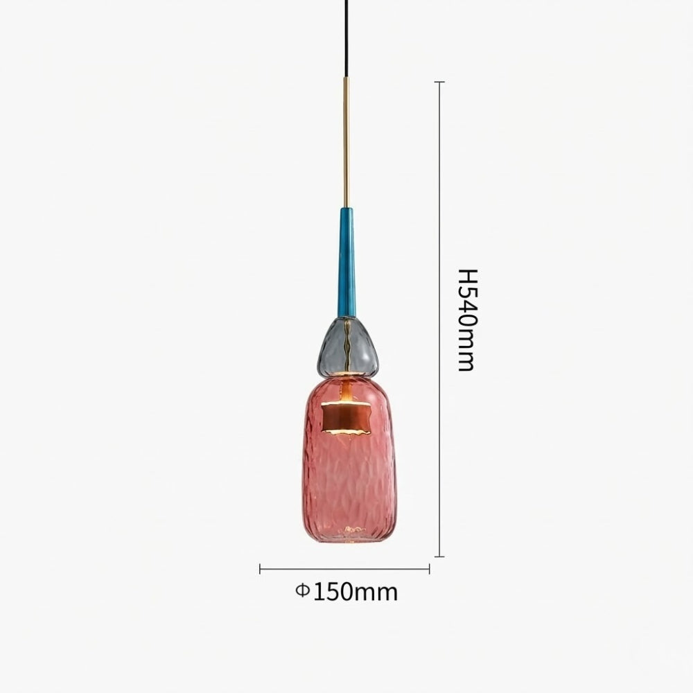 Suspensions luminaire LED en verre coloré - Helia
