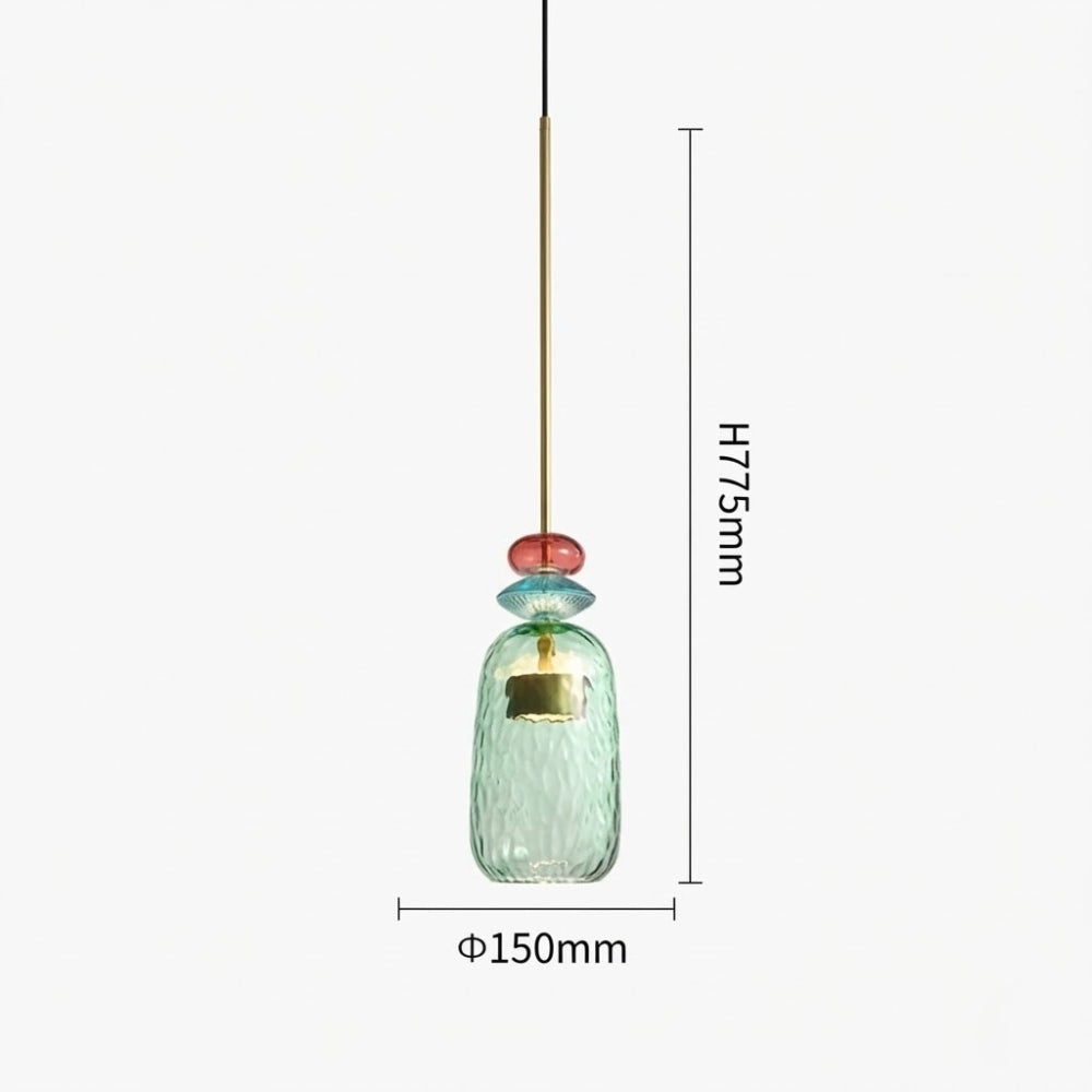 Suspensions luminaire LED en verre coloré - Helia