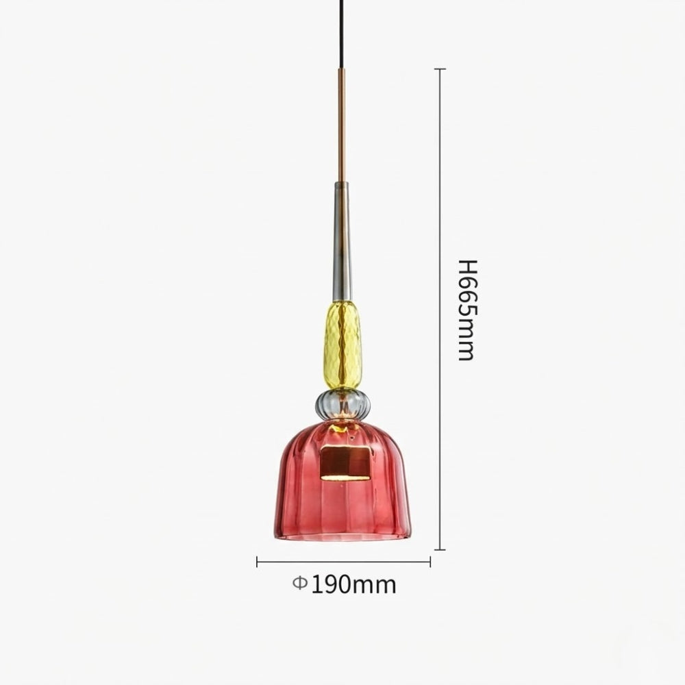 Suspensions luminaire LED en verre coloré - Helia
