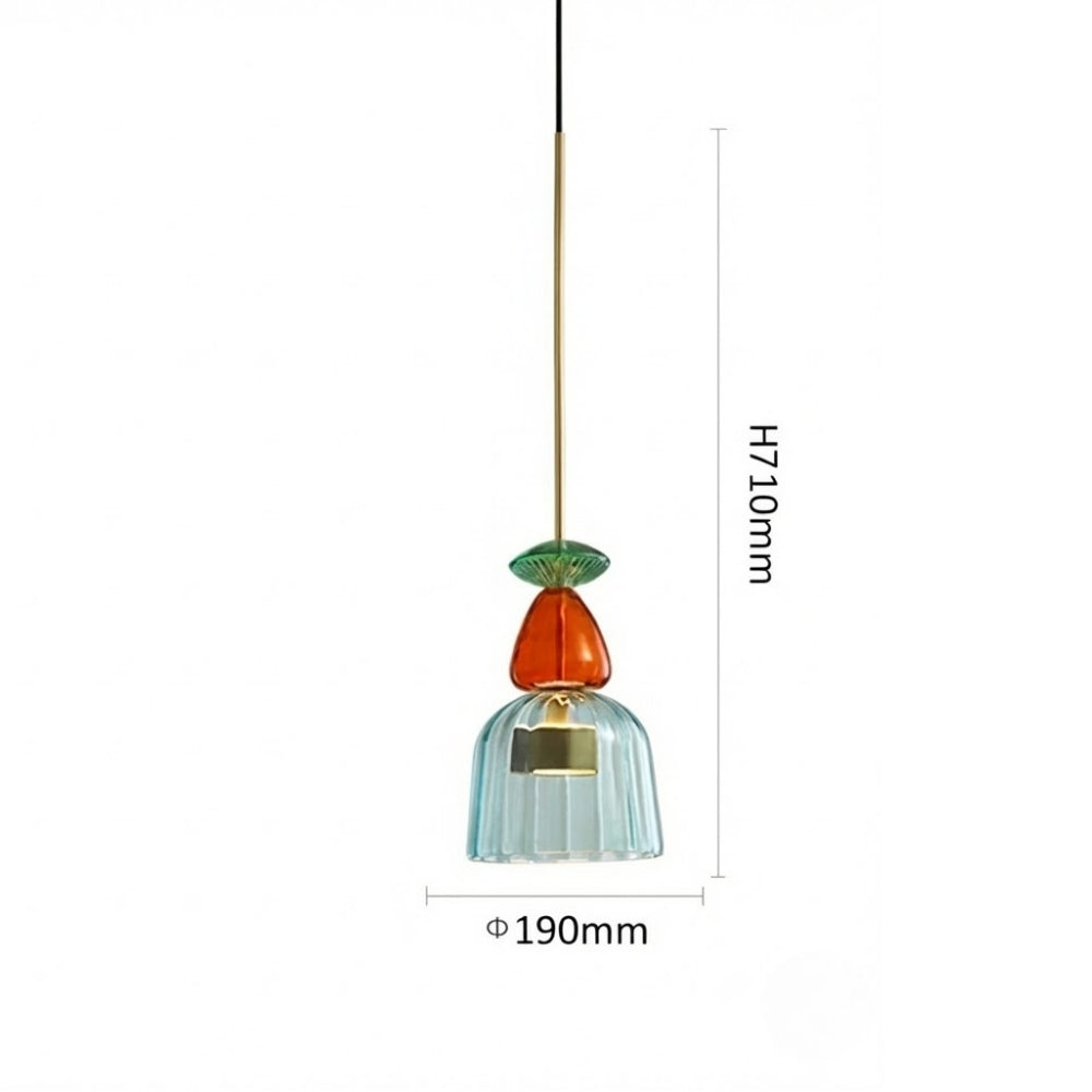 Suspensions luminaire LED en verre coloré - Helia