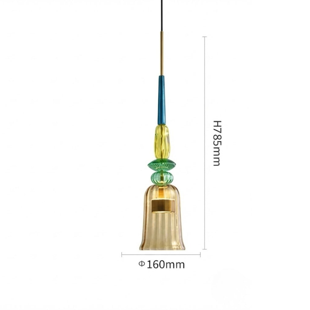 Suspensions luminaire LED en verre coloré - Helia