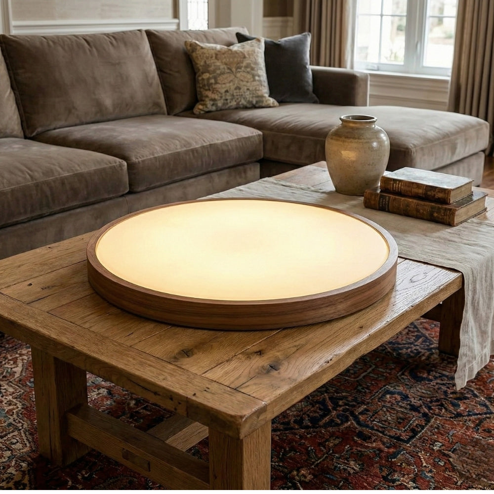 Plafonnier LED en bois plat - Lumen