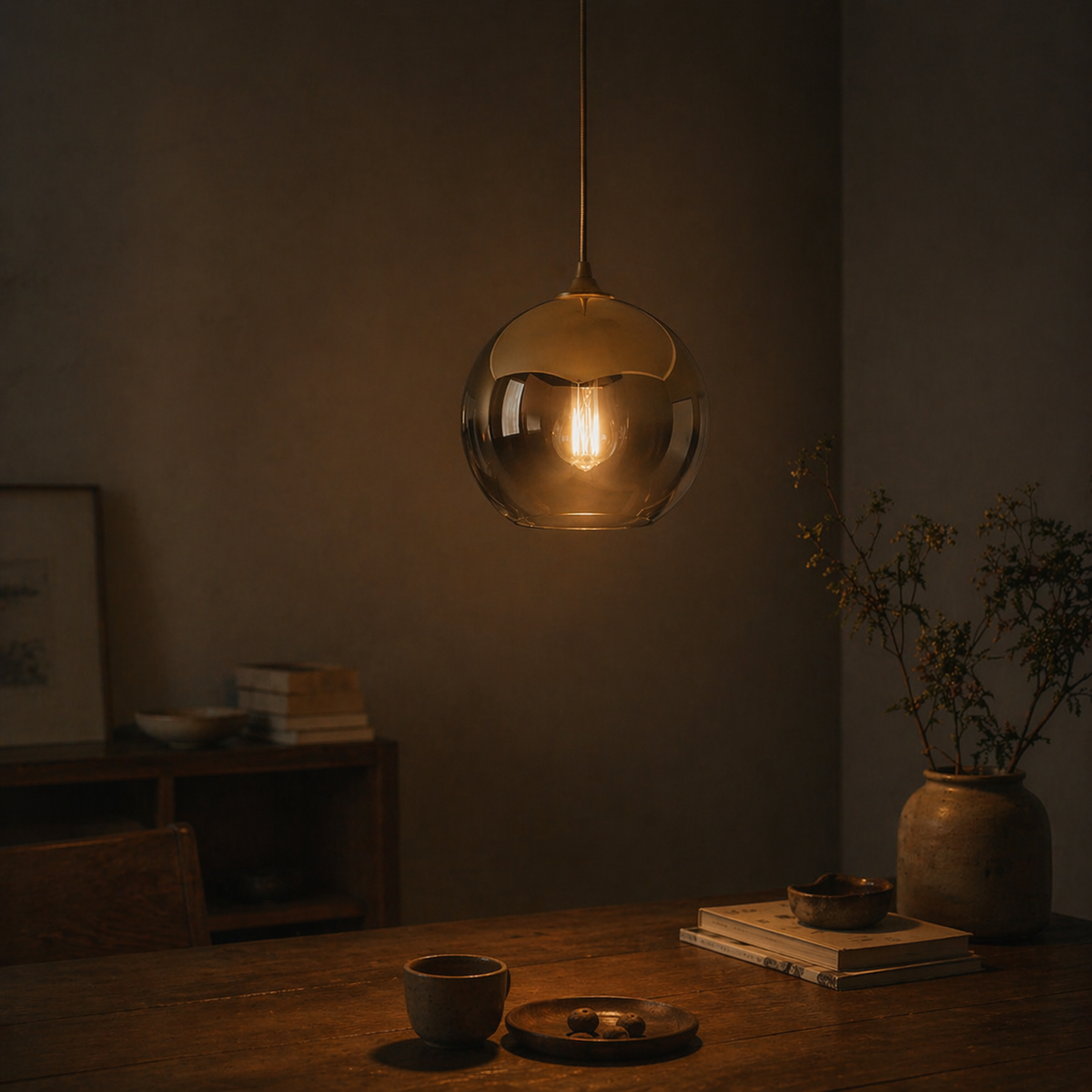 Suspension design led en boule de verre - Protect