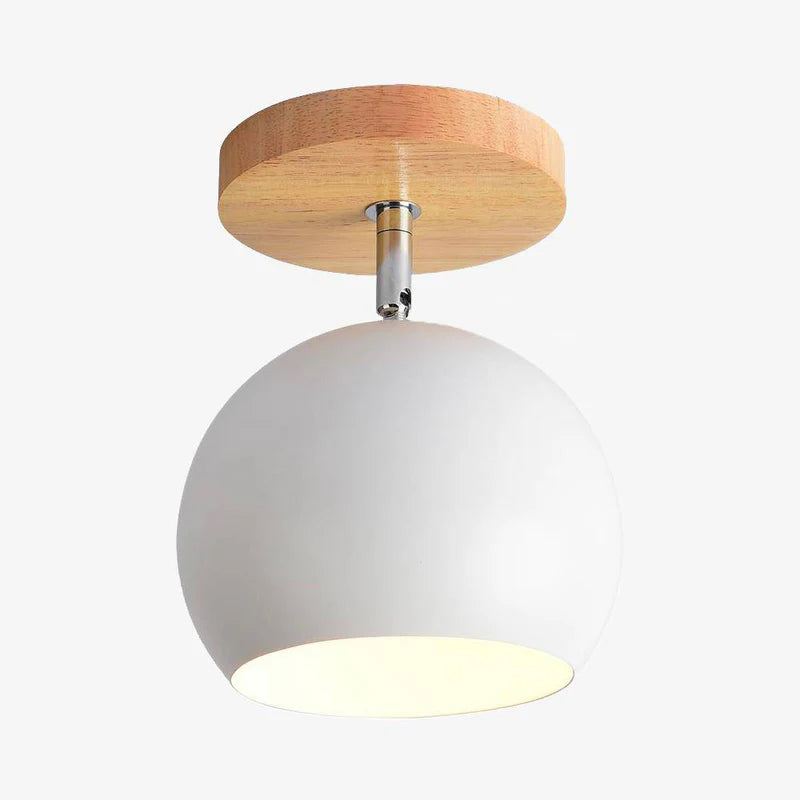 Plafonnier led en bois et boule en métal de couleur ajustable - Shield