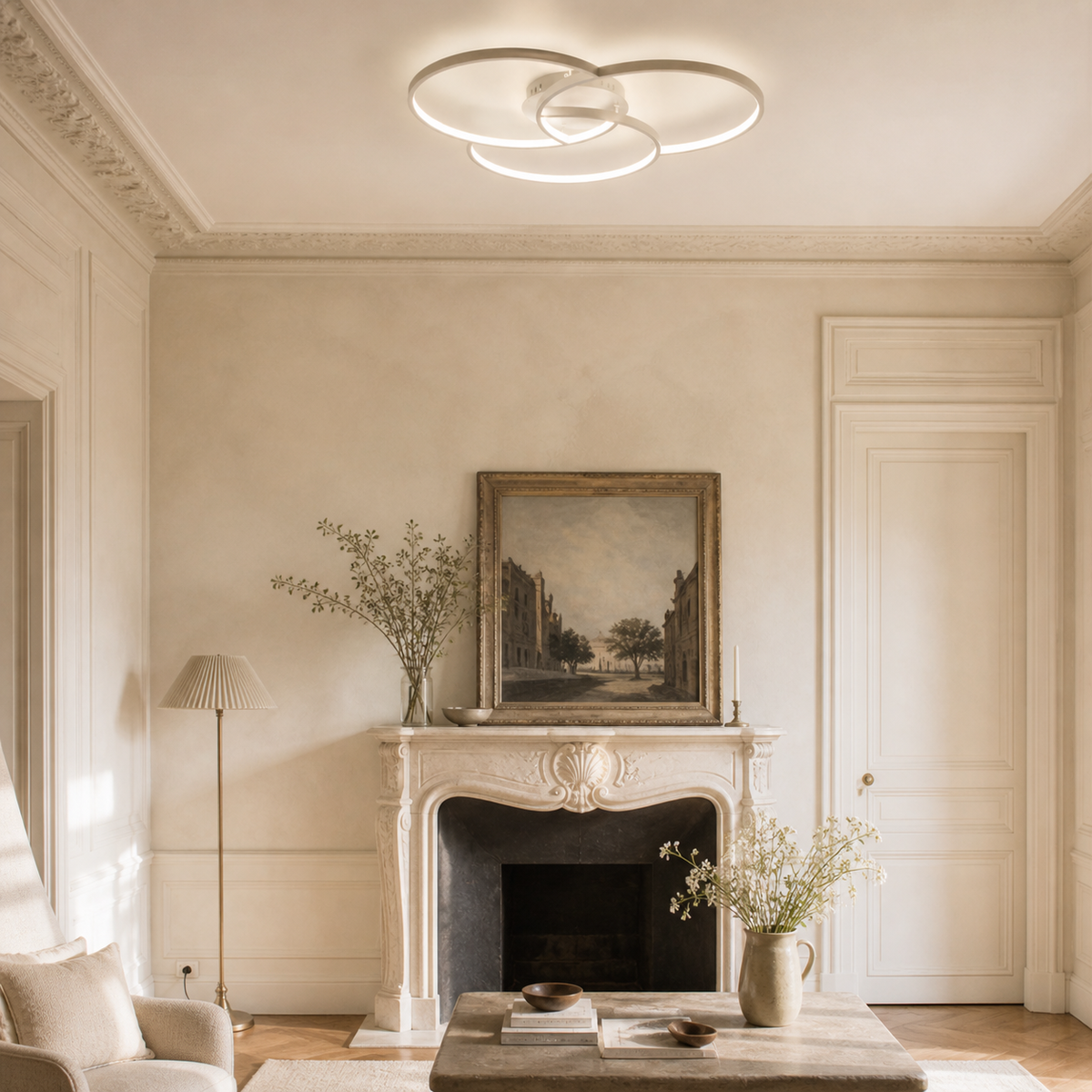 lustre design led rosace trois cercles - Delta