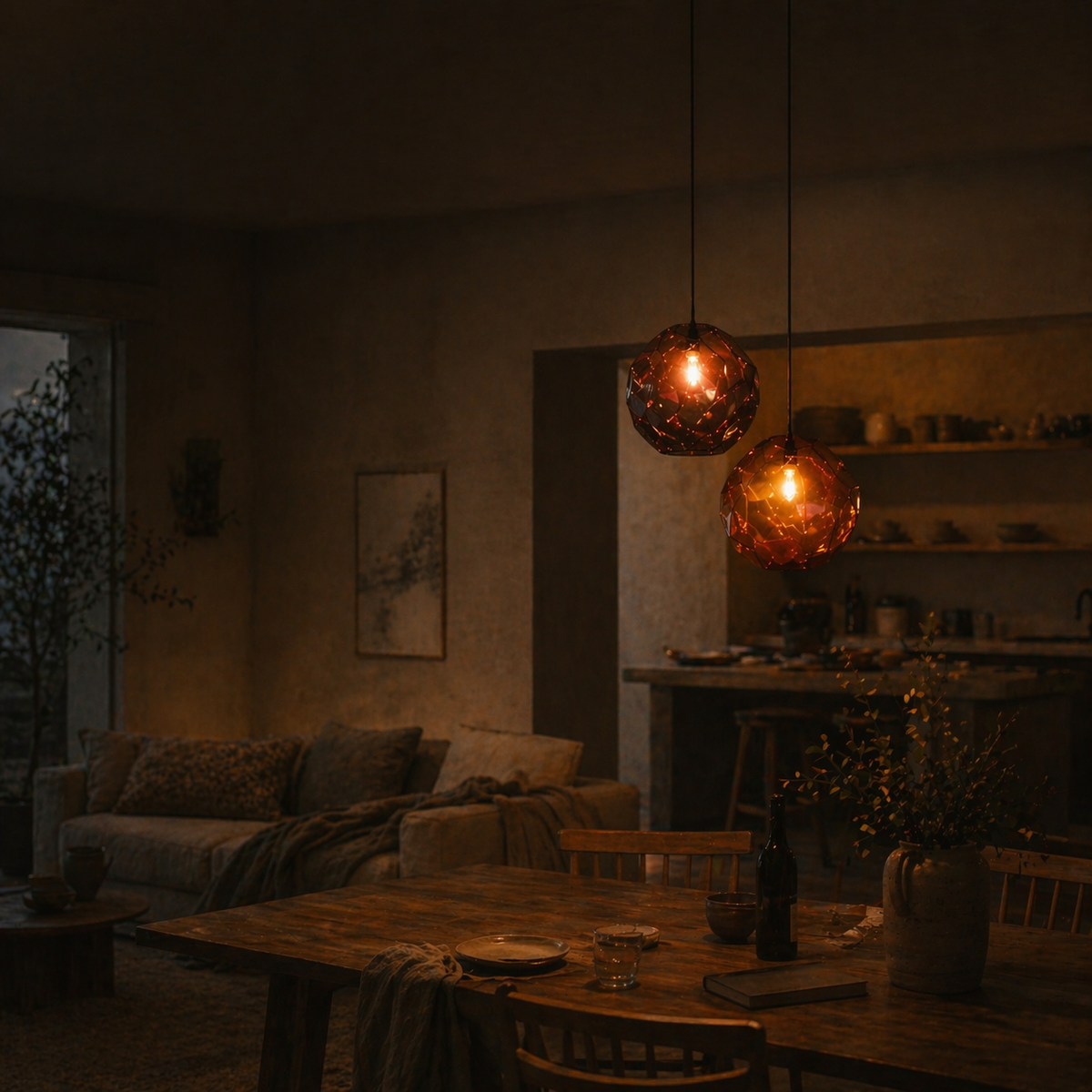 Suspension led design en verre de couleur - Glowix