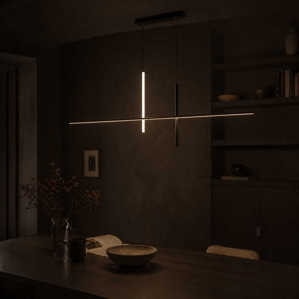 Lustre led minimaliste moderne noir - Lighta