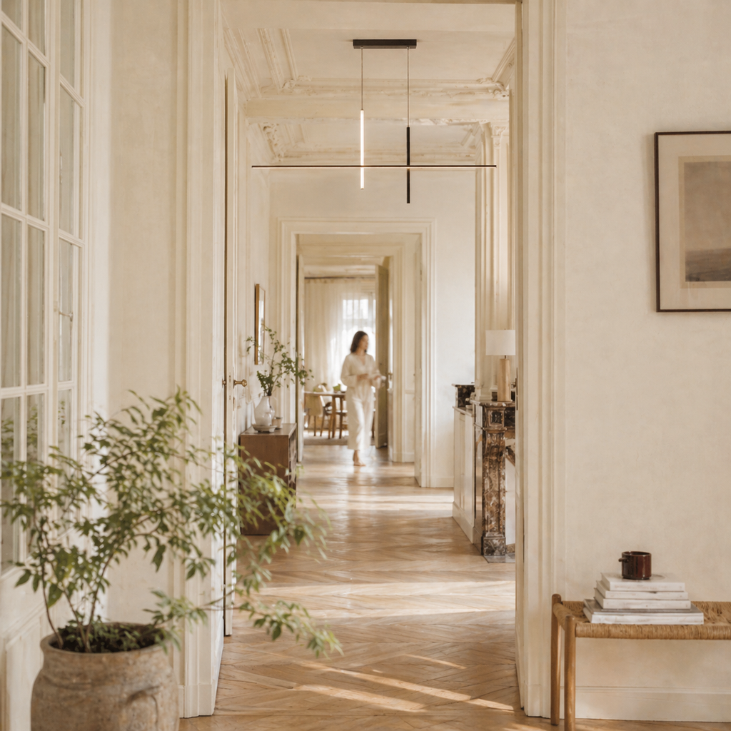 Lustre led minimaliste moderne noir - Lighta