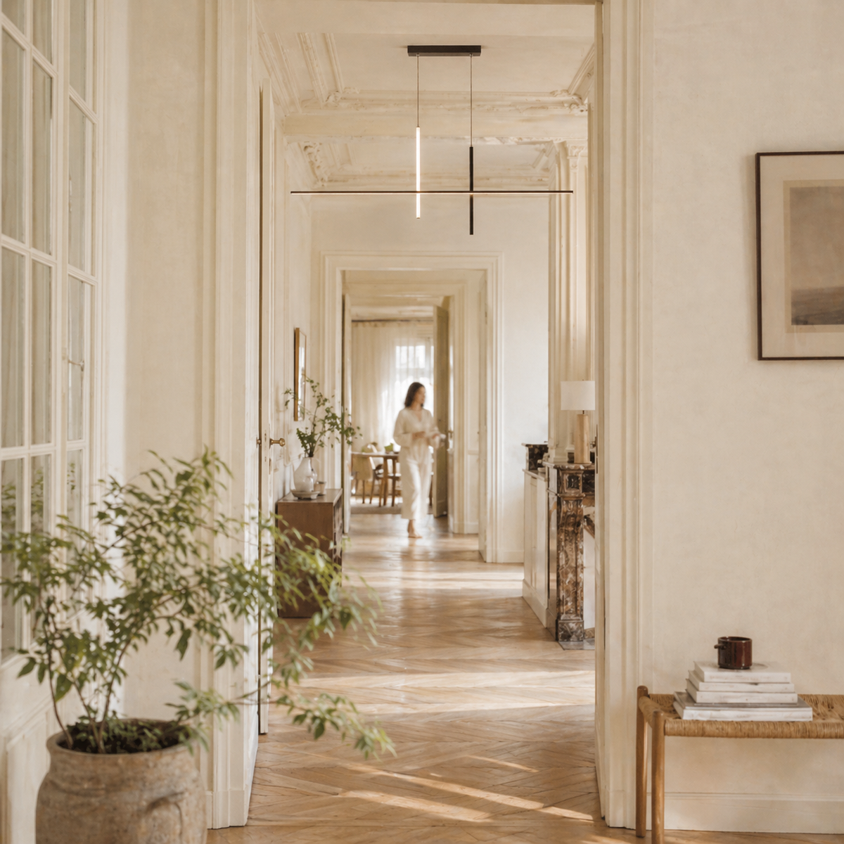 Lustre led minimaliste moderne noir - Lighta
