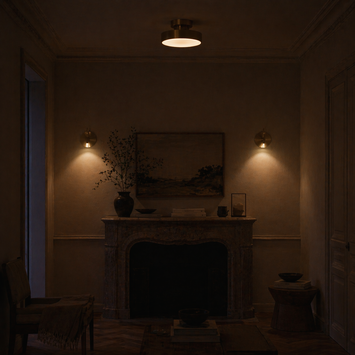 Plafonnier led minimaliste or noir - Archi