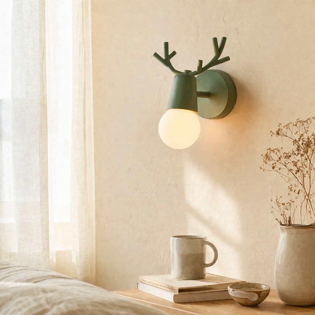 Applique murale led en forme de cerf en bois - Block