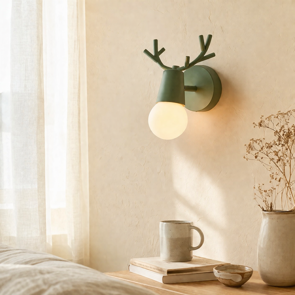 Applique murale led en forme de cerf en bois - Block