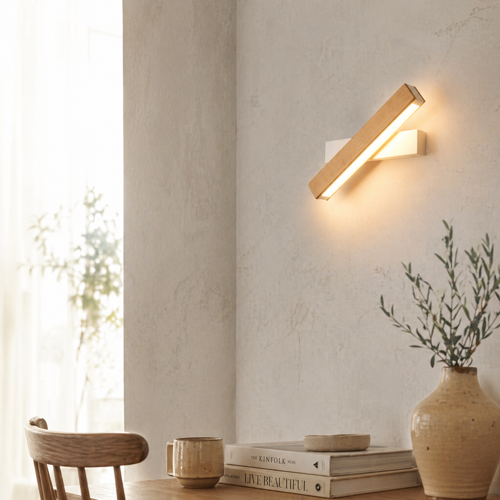 Applique murale rotative nordique en bois massif - Luxline