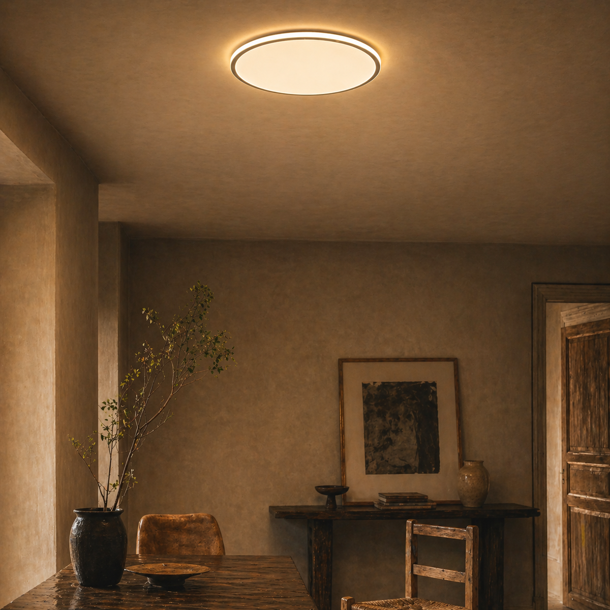 Plafonnier moderne led en forme d'anneau métallique - Luxpro