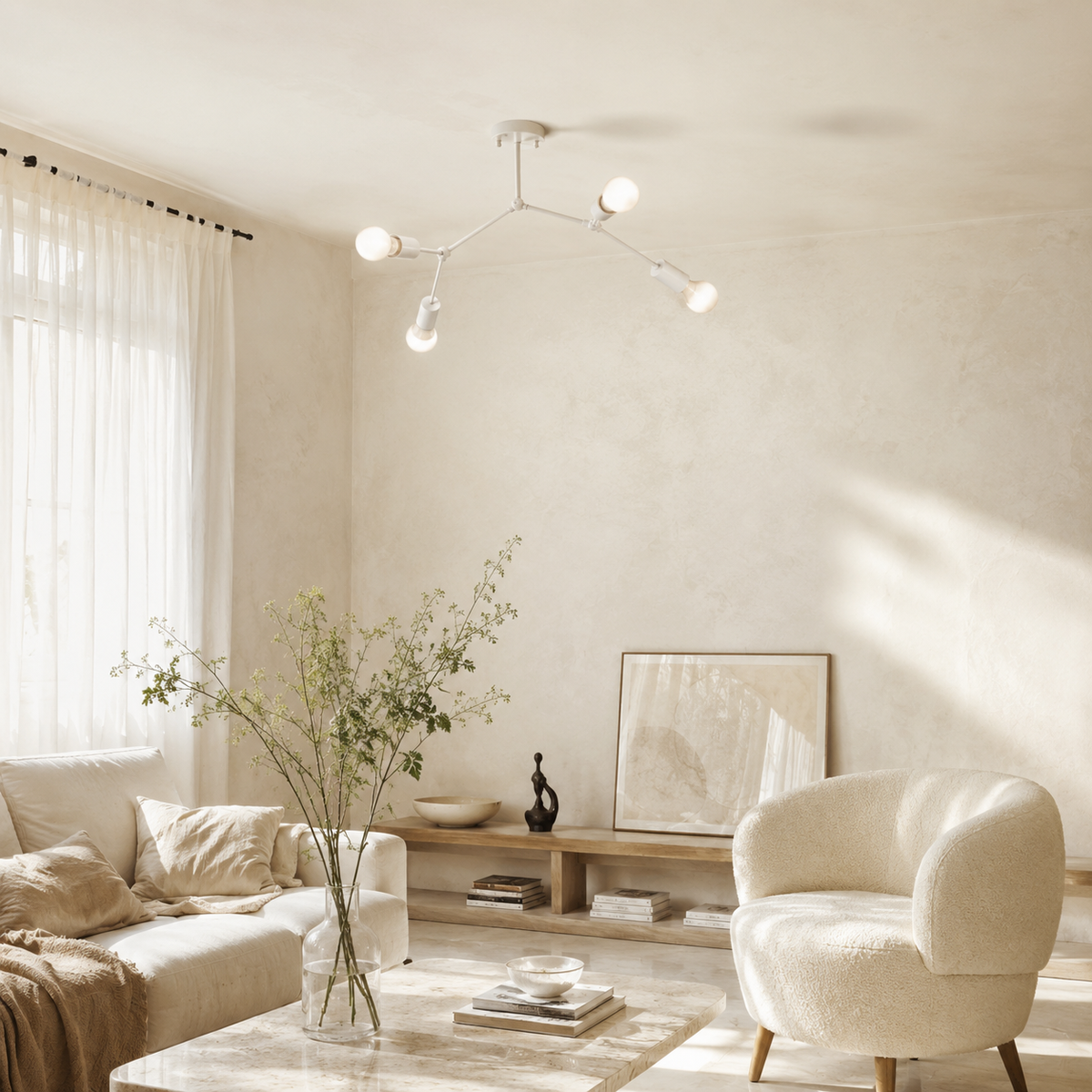 Plafonnier branche de spots style retro - Yard