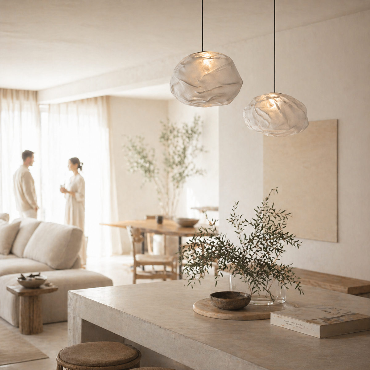Suspension design à led en verre soufflé - Illuma