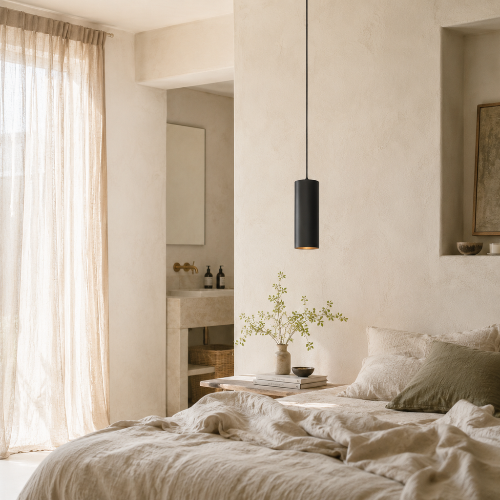 Suspension led en forme de cylindre noir vintage - Terrax
